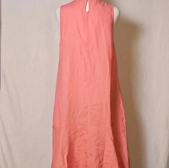 Sundance Doria Coral Linen Maxi Dress Sz S - Picture 2 of 10